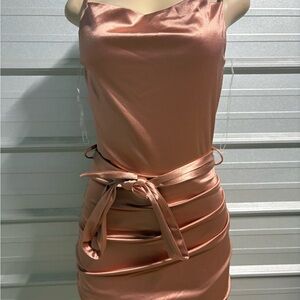 Elegant Satin Tie-Waist Dress